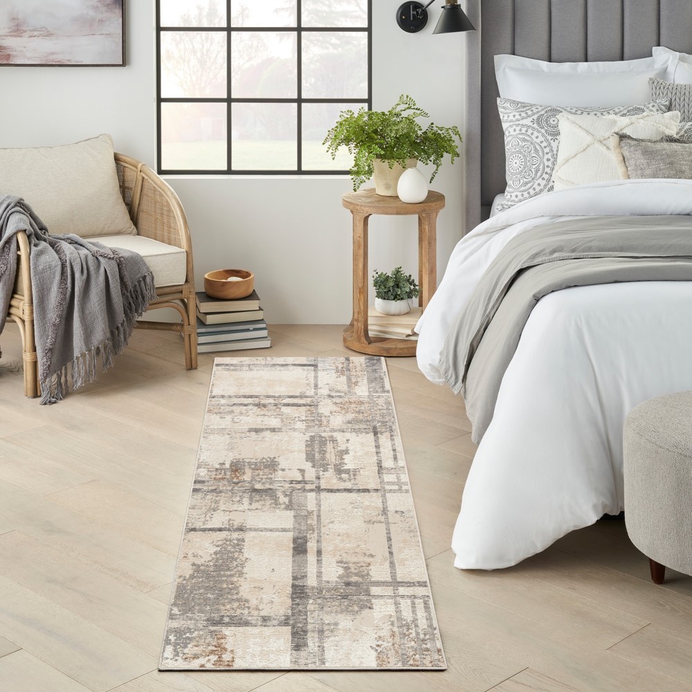 Sustainable Trend SUT02 Abstract Runner Rugs by Nourison in Ivory Multi